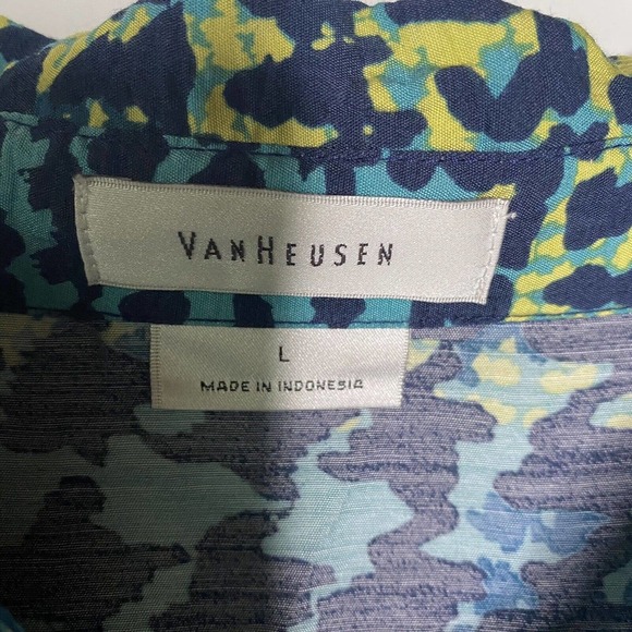 Van Heusen Button Down Long Sleeve Top SZ L Womens Black Green Blue -lot of 2 - Picture 10 of 12